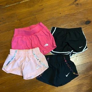 Girls NorthFace and Nike Shorts Set